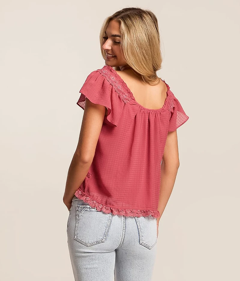Textured Chiffon Ribbon Top