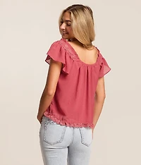 Textured Chiffon Ribbon Top