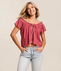 Textured Chiffon Ribbon Top
