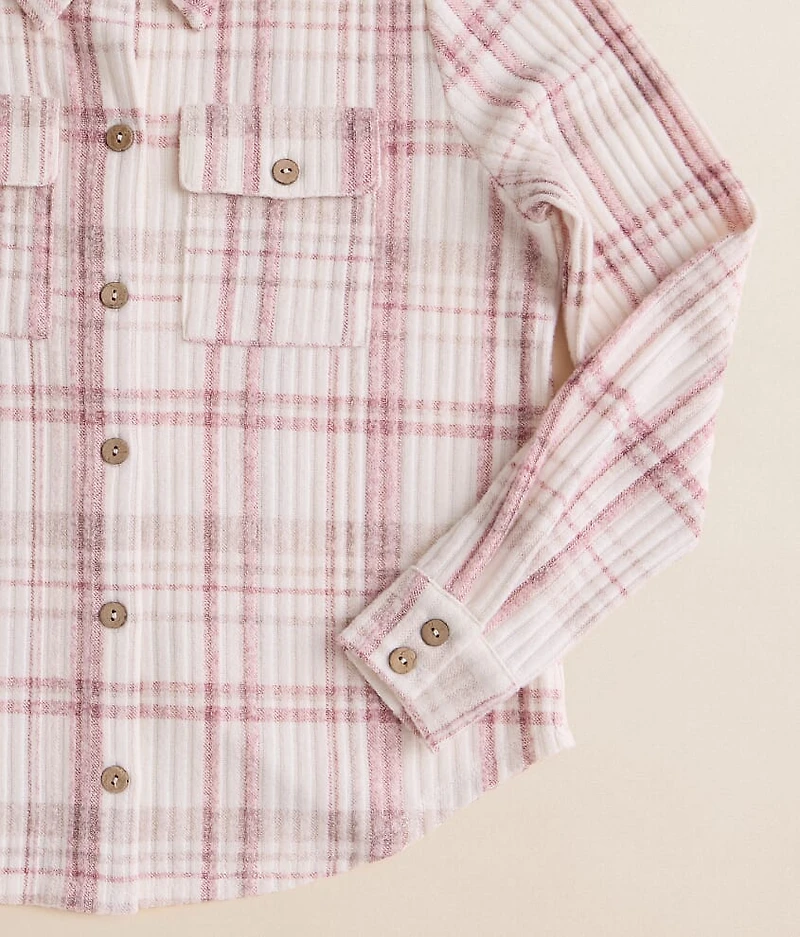 Girls - Brushed Plaid Knit Shirt