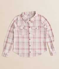 Girls - Brushed Plaid Knit Shirt