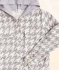 Girls - Houndstooth Hooded Shirt