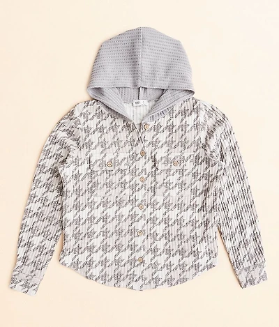Girls - Houndstooth Hooded Shirt