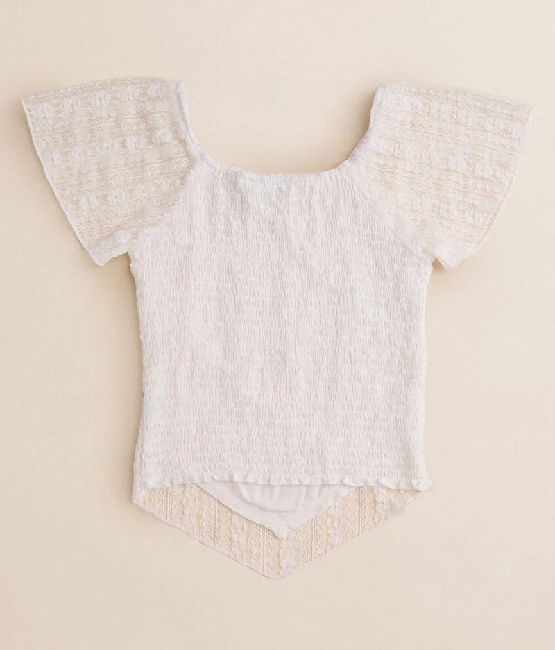Girls - Pieced Lace Hanky Top