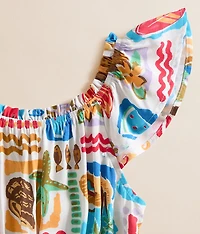 Girls - Tropical Peplum Top