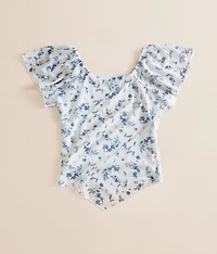 Girls - Floral Mesh Top