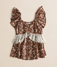 Girls - Floral Lace Top