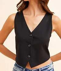 Cropped V-Neck Vest