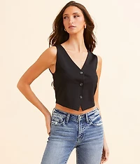 Cropped V-Neck Vest