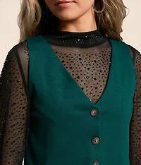Cropped V-Neck Vest