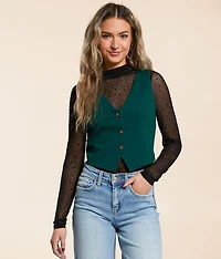 Cropped V-Neck Vest