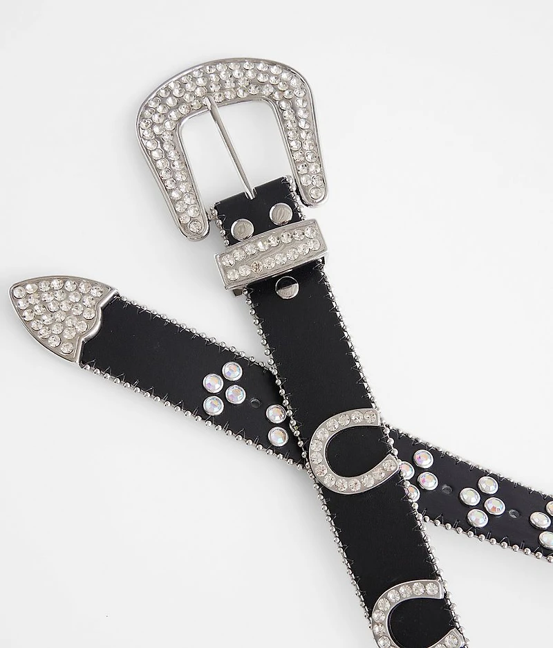 Glitz Horseshoe Leather Belt