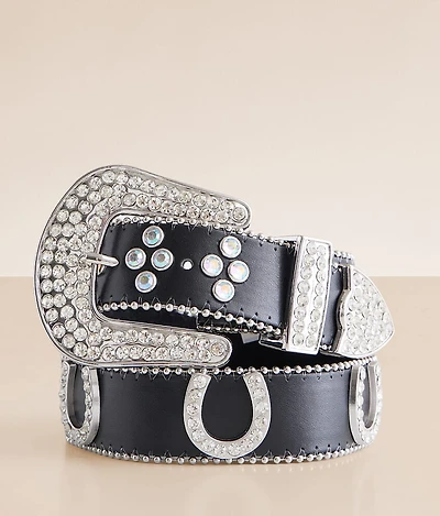Glitz Horseshoe Leather Belt