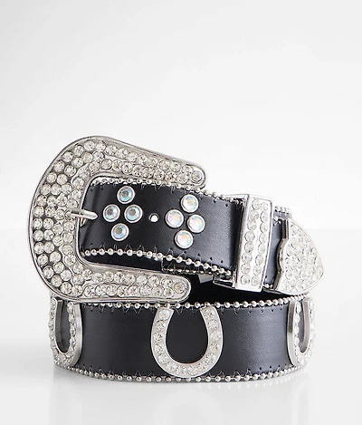 Glitz Horseshoe Leather Belt