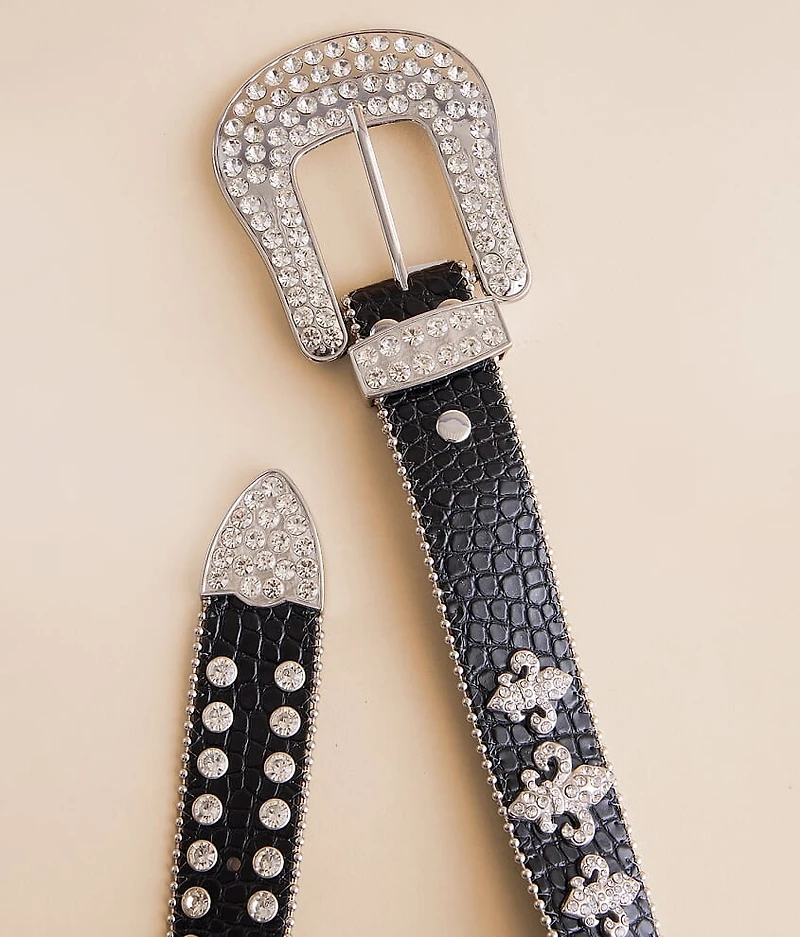 Studded Glitz Leather Belt