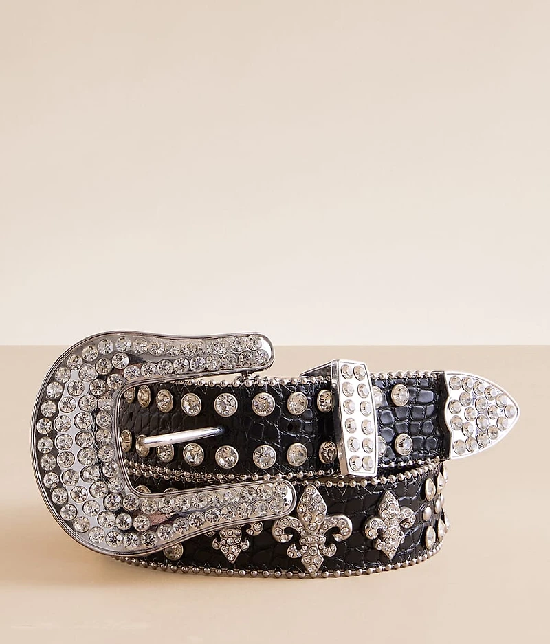 Studded Glitz Leather Belt