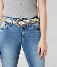 Skinny Leather Glitz Belt