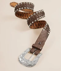 Glitz Whipstitch Leather Belt