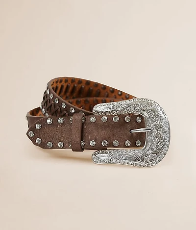 Glitz Whipstitch Leather Belt