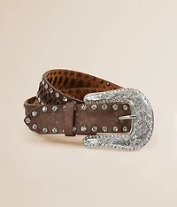 Glitz Whipstitch Leather Belt