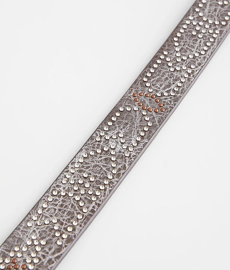 Chevron Glitz Leather Belt
