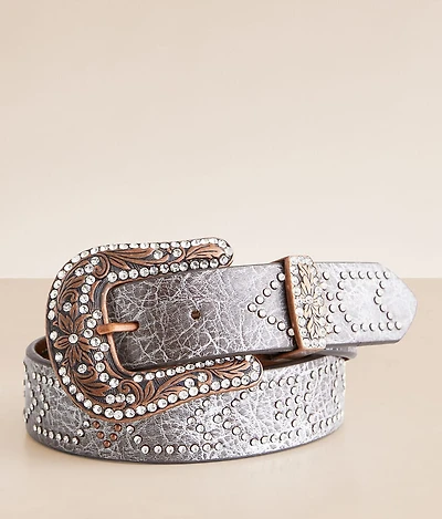 Chevron Glitz Leather Belt