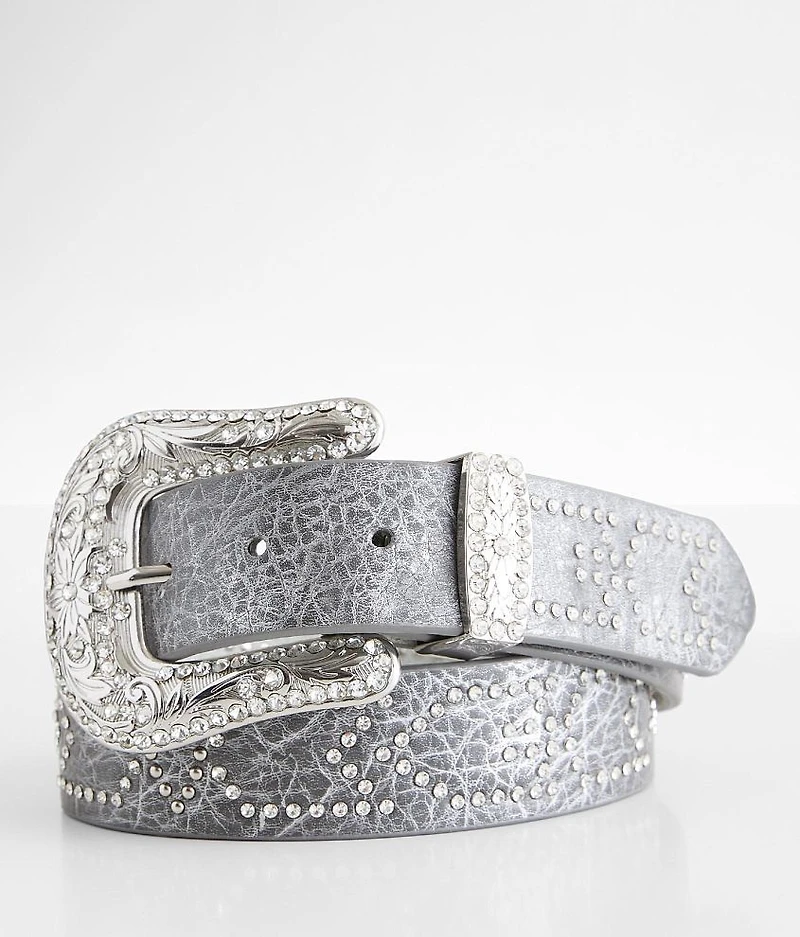 Chevron Glitz Leather Belt