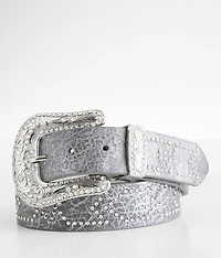 Chevron Glitz Leather Belt