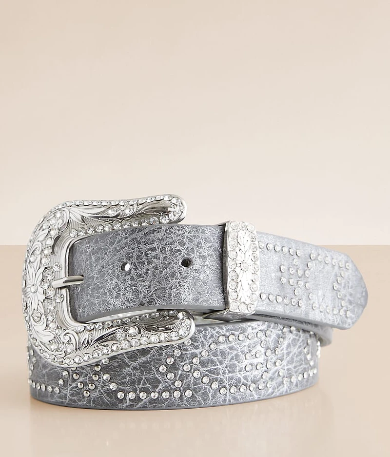 Chevron Glitz Leather Belt