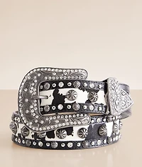 Glitz Cow Print Fur Leather Belt