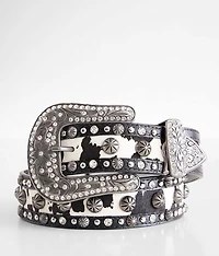 Glitz Cow Print Fur Leather Belt