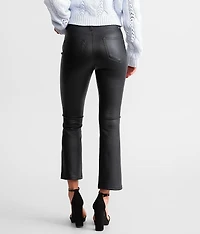 KanCan Faux Leather High Rise Cropped Flare Pant