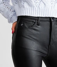 KanCan Faux Leather High Rise Cropped Flare Pant