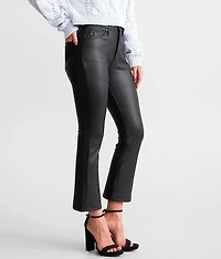 KanCan Faux Leather High Rise Cropped Flare Pant