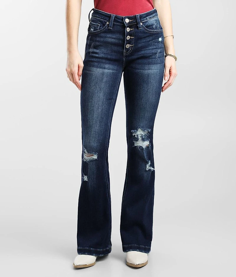 Mid-Rise Flare Stretch Jean