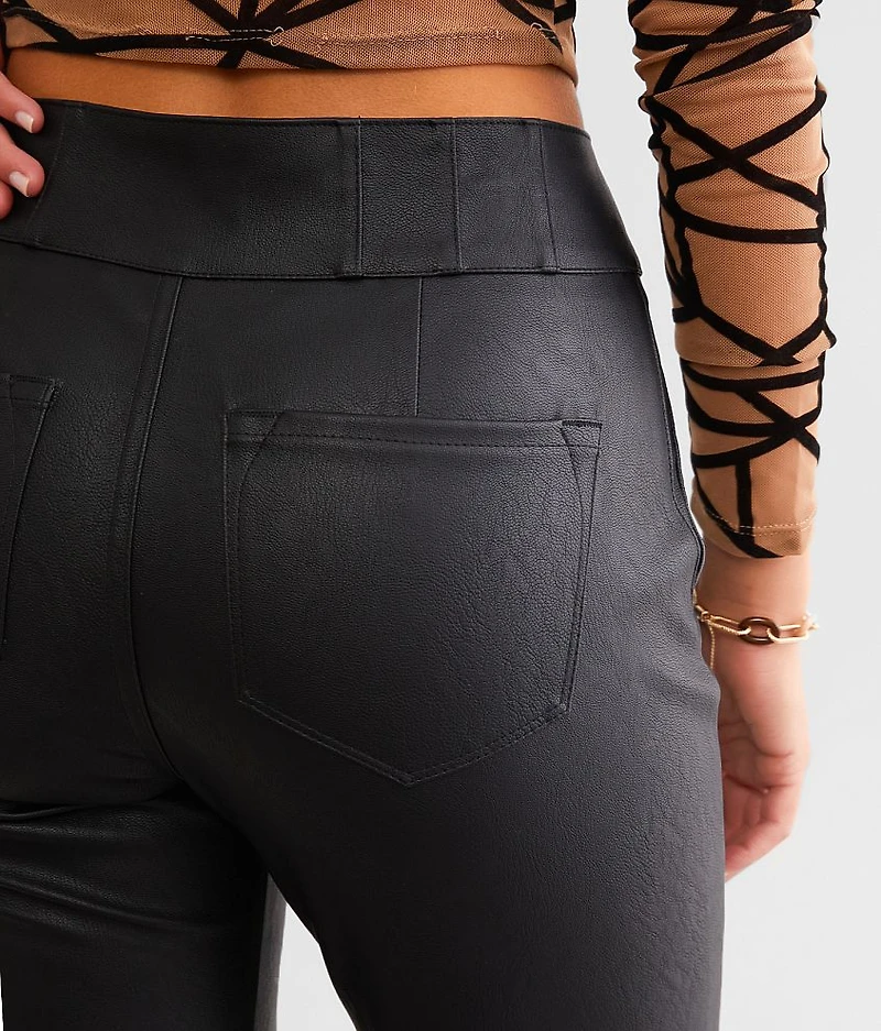 High Rise Pleather Flare Pant