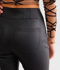 High Rise Pleather Flare Pant