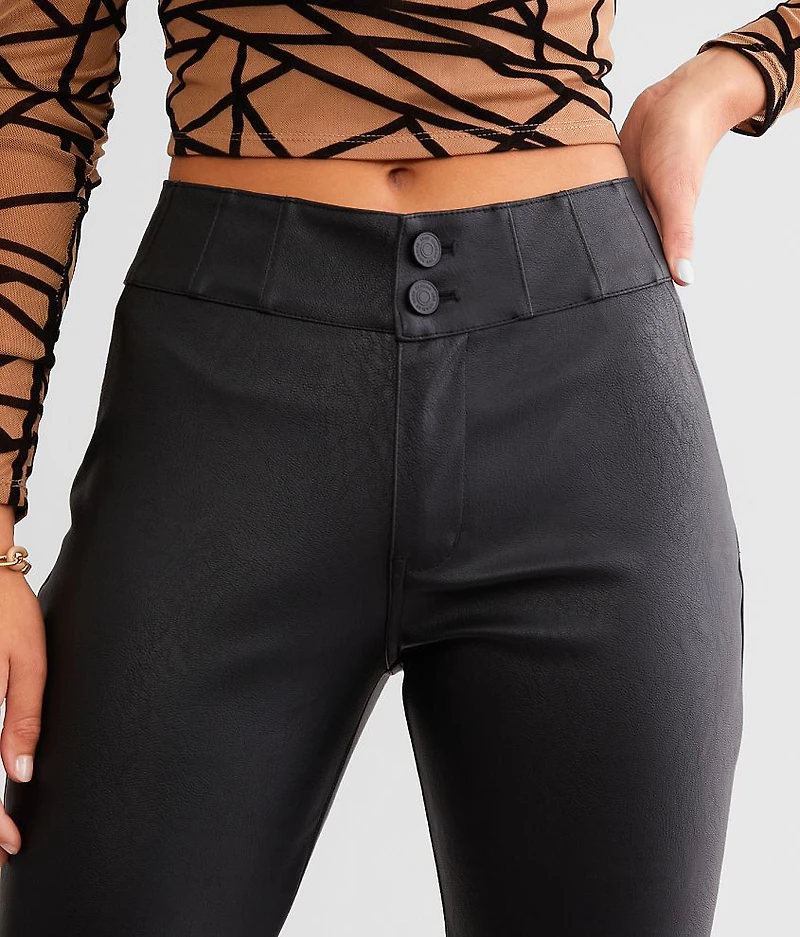 High Rise Pleather Flare Pant