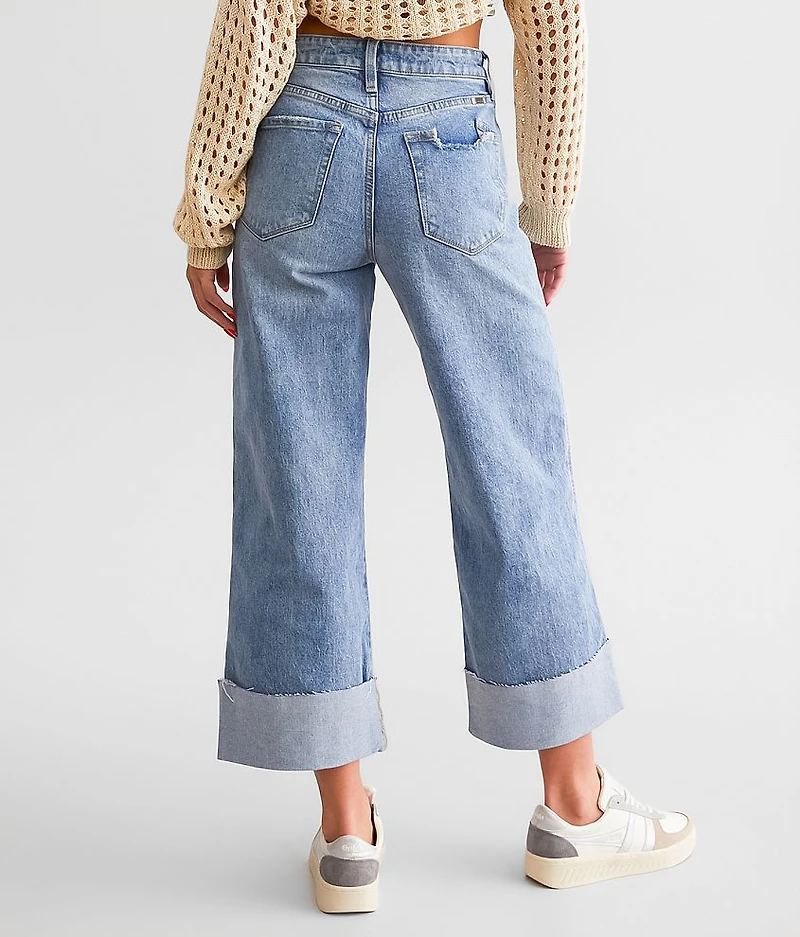 90s Cropped Wide Leg Stretch Cuffed Jean