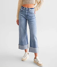 90s Cropped Wide Leg Stretch Cuffed Jean
