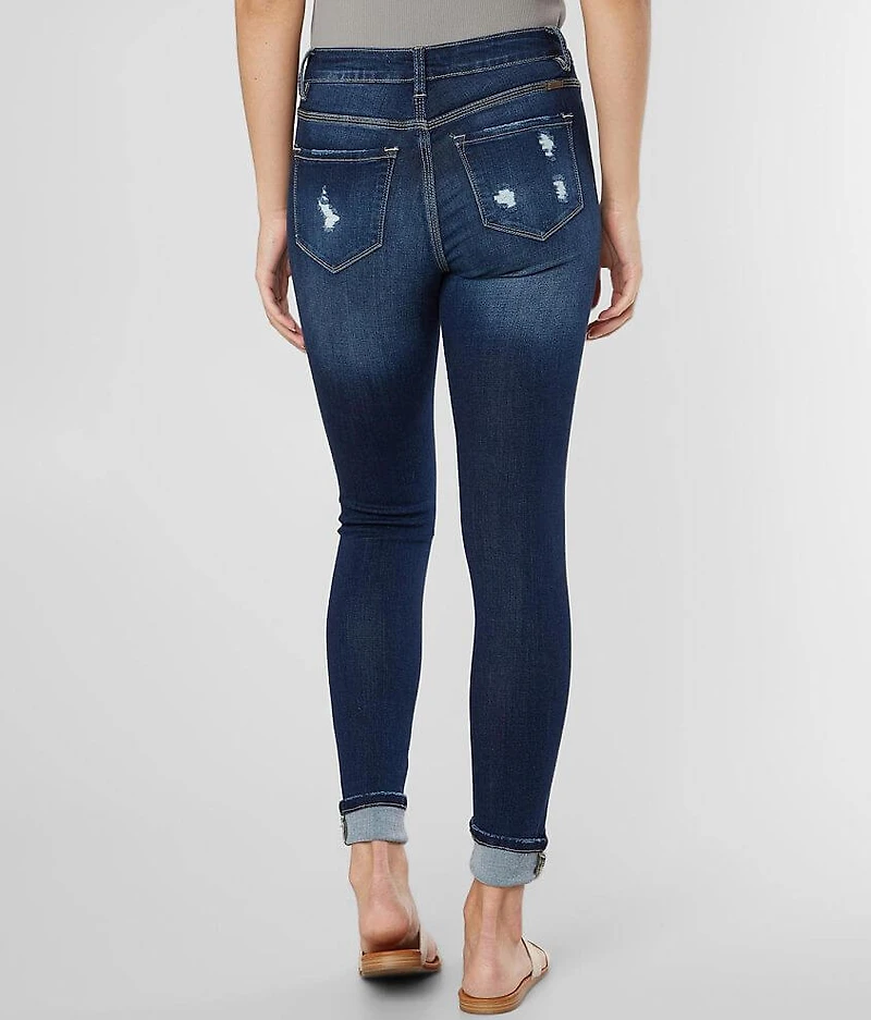 Mid-Rise Ankle Skinny Stretch Cuffed Jean