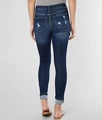 Mid-Rise Ankle Skinny Stretch Cuffed Jean