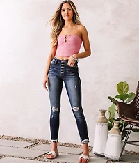 High Rise Ankle Skinny Stretch Jean