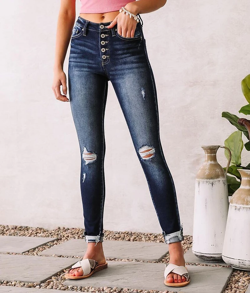 High Rise Ankle Skinny Stretch Jean