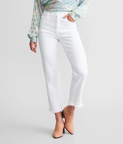 Kan Can High Rise Cropped Straight Stretch Jean