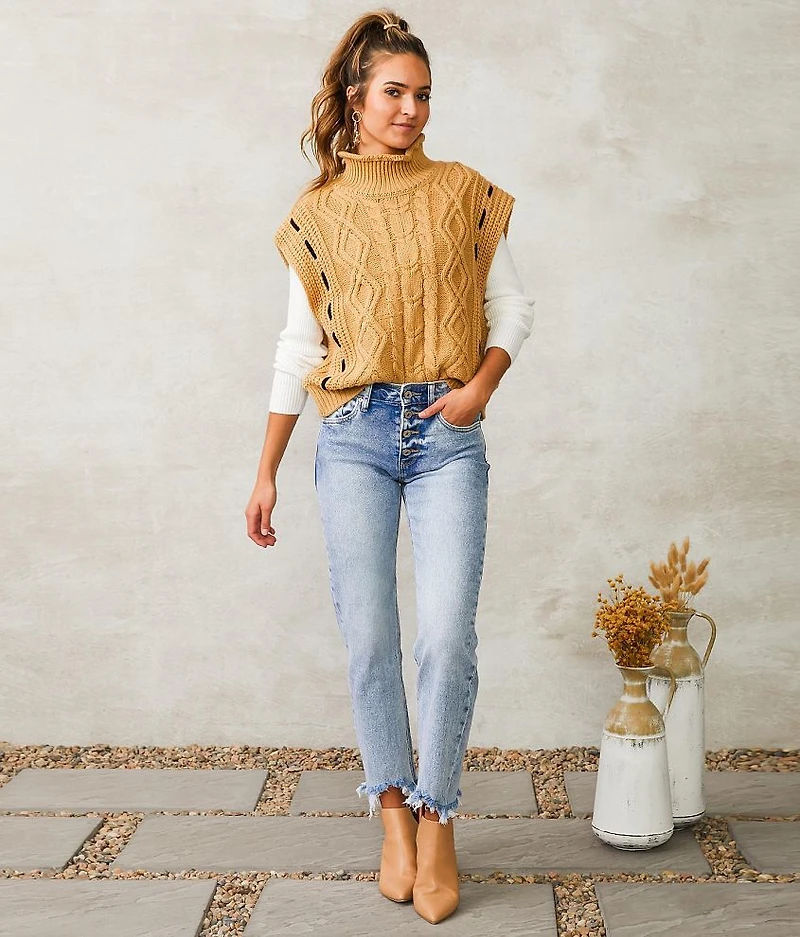High Rise Cropped Straight Jean