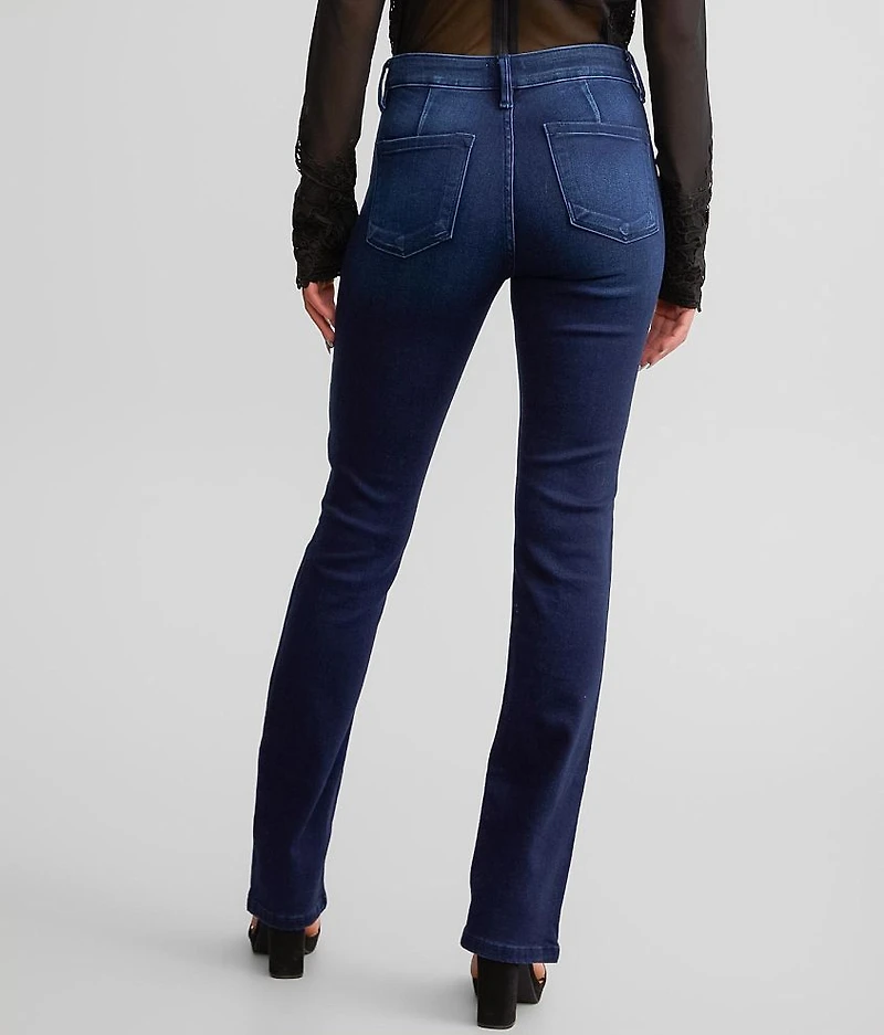 Mid-Rise Split Straight Stretch Jean