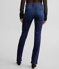 Mid-Rise Split Straight Stretch Jean