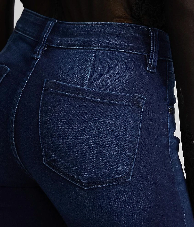 Mid-Rise Split Straight Stretch Jean