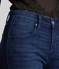 Mid-Rise Split Straight Stretch Jean